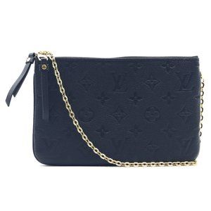 Pochette Double zip Empreinte Leather Black Shoulder Bag